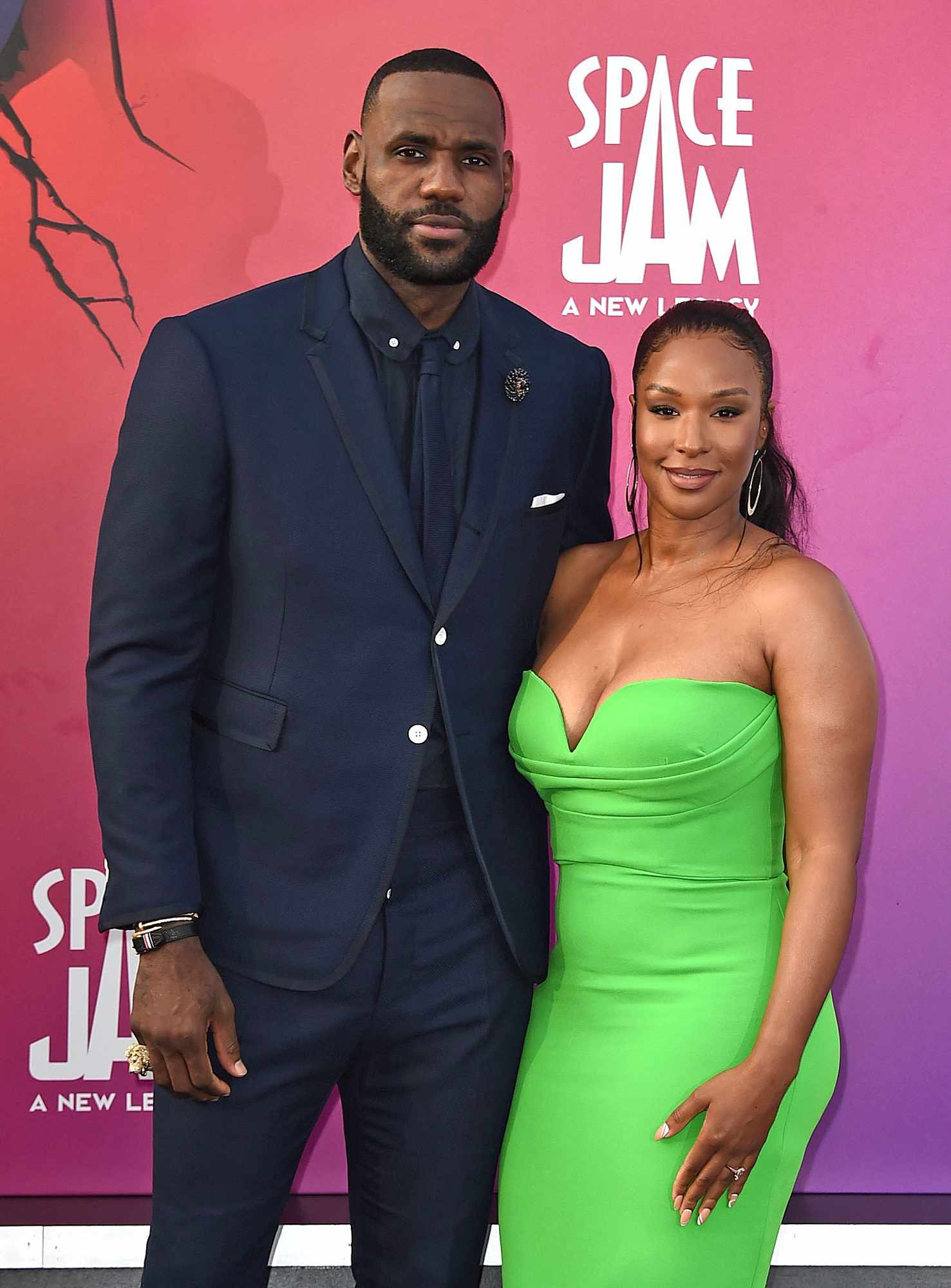 LeBron James and and Savannah Brinson arrive at the world premiere of "Space Jam: A New Legacy", at Regal L.A. Live in Los Angeles World Premiere of "Space Jam: A New Legacy", Los Angeles, United States - 12 Jul 2021