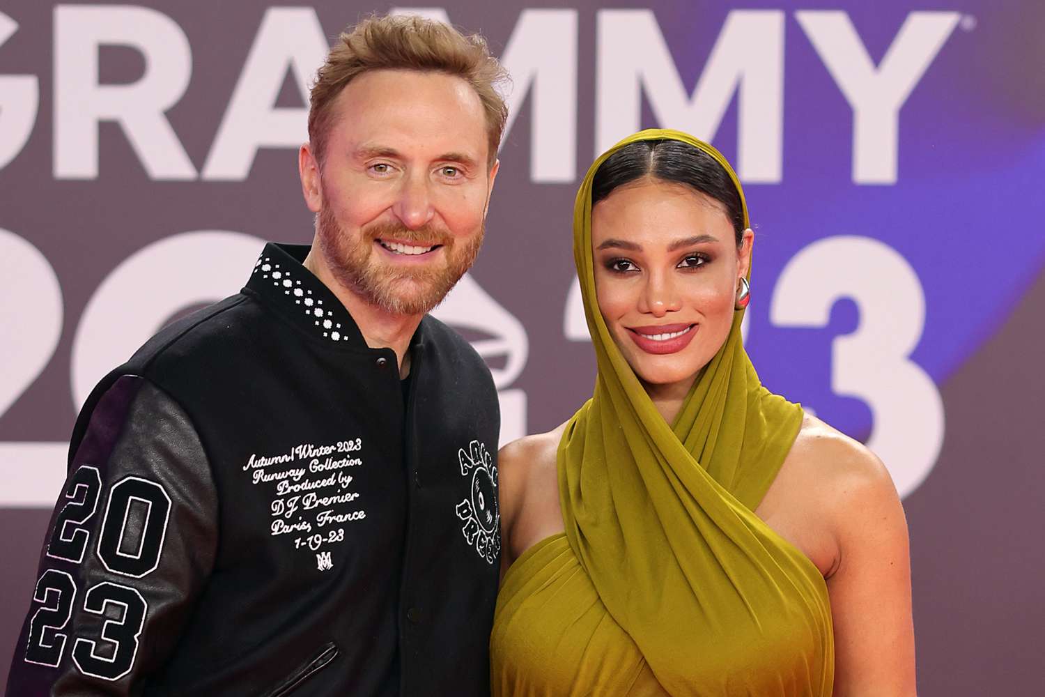 David Guetta and Jessica Ledon attend The 24th Annual Latin Grammy Awards on November 16, 2023 