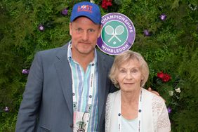 Woody Harrelson and mother Dianne Harrelson during Wimbledon on July 15, 2017 in London, England. 