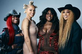 Reyna Roberts, Tanner Adell, Brittney Spencer and Tiera Kennedy pose for the 2024 CMT Music Awards portraits at the Moody Center on April 07, 2024 in Austin, Texas.