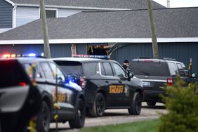 Authorities respond to the Swan Creek Boat Club after a driver crashed a vehicle through a building where a children's birthday party was taking place, Saturday, April 20, 2024, in Berlin Township, Mich. 
