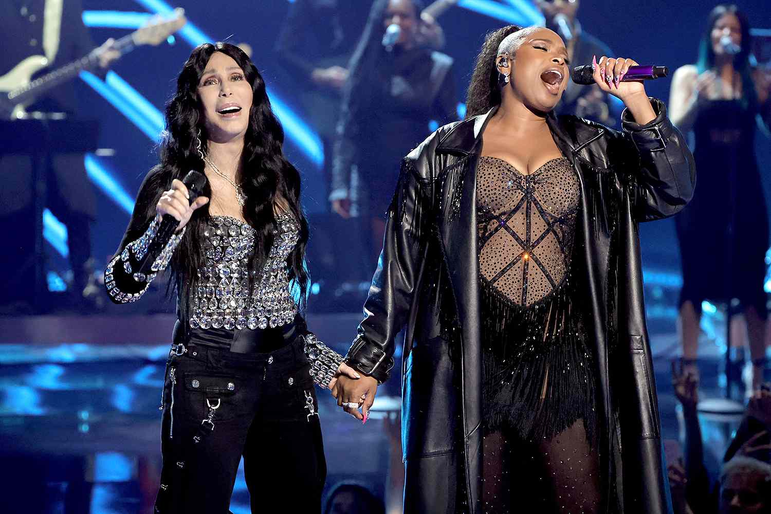 Cher and Jennifer Hudson perform onstage during the 2024 iHeartRadio Music Awards at Dolby Theatre in Los Angeles, California on April 01, 2024. Broadcasted live on FOX. 