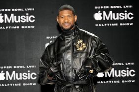 Usher attends the Super Bowl LVIII Pregame & Apple Music Super Bowl LVIII Halftime Show Press Conference at the Mandalay Bay Convention Center on February 08, 2024 in Las Vegas, Nevada