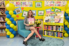 Jenna Bush Hager attends Kendra Scott's Little Yellow Libraries Program at P.S. 108K The Sal Abbracciamento School in Brooklyn on November 01, 2023 in Brooklyn, New York