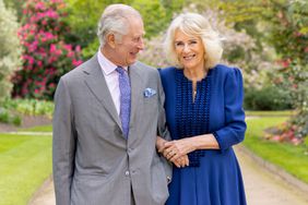 King Charles III and Queen Camilla in Buckingham Palace Gardens on April 10