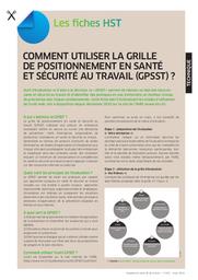 Comment utiliser la grille de positionnement en santé et sécurité au travail (GPSST) ? | ROSSIGNOL K.