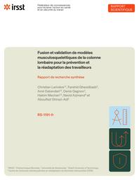 Fusion et validation de modèles musculosquelettiques de la colonne lombaire pour la prévention et la réadaptation des travailleurs. | LARIVIERE C.