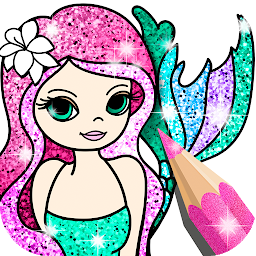 Icon image Mermaid Coloring Page Glitter