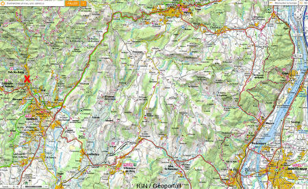 Localisation de Vals les Bains en Ardèche