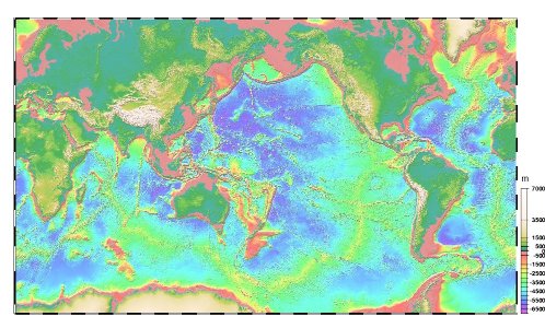 Topographie des continents et des océans