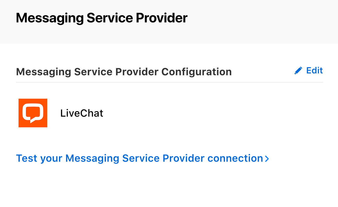 Test your Messaging Service Provider connection.