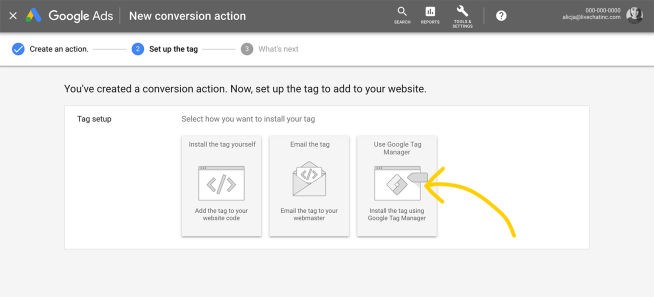 Set up the tag with Adwords