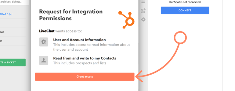 Grant access to your Hubspot account