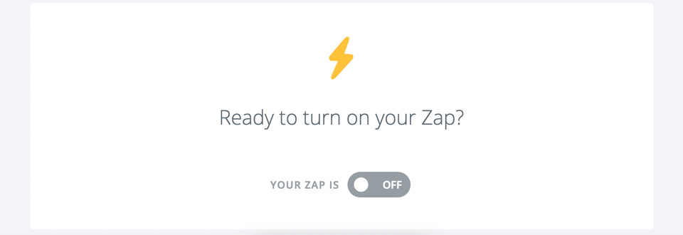 Turning Zap on