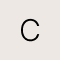 Letter C Inline Initial Necklace in 18k Gold Vermeil