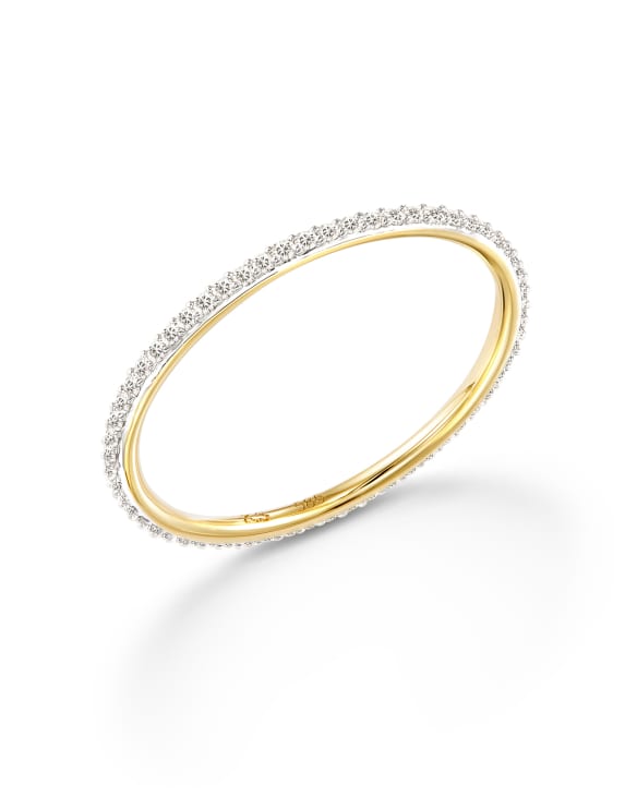 Angelina 14k Yellow Gold Band Ring in White Diamond