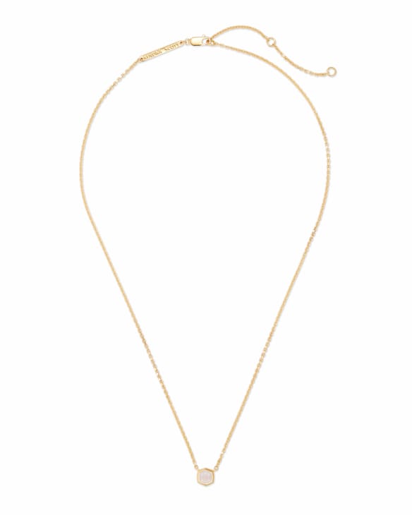 Davie 18k Gold Vermeil Pendant Necklace in Rainbow Moonstone