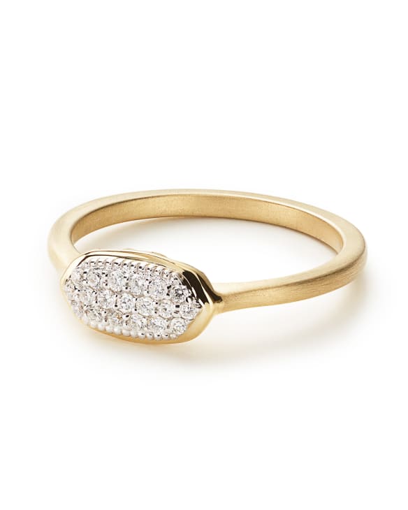 Isa Ring in Pave Diamond and 14k Yellow Gold