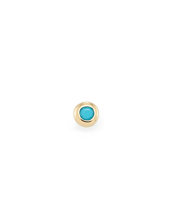 Reeve Mini 14K Yellow Gold Single Stud Earring in Turquoise