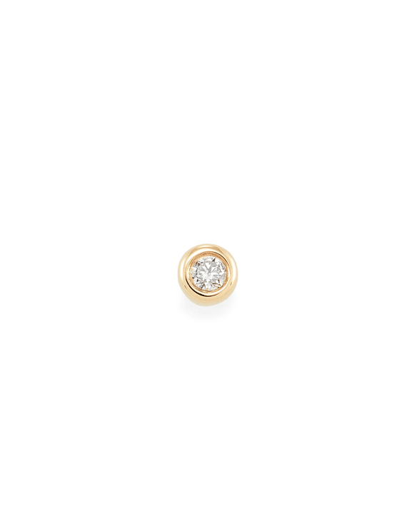 Reeve Mini 14K Yellow Gold Single Stud Earring in White Diamond