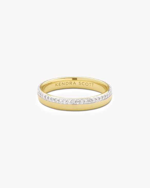 Whitney 14k Yellow Gold Band Ring in White Diamond
