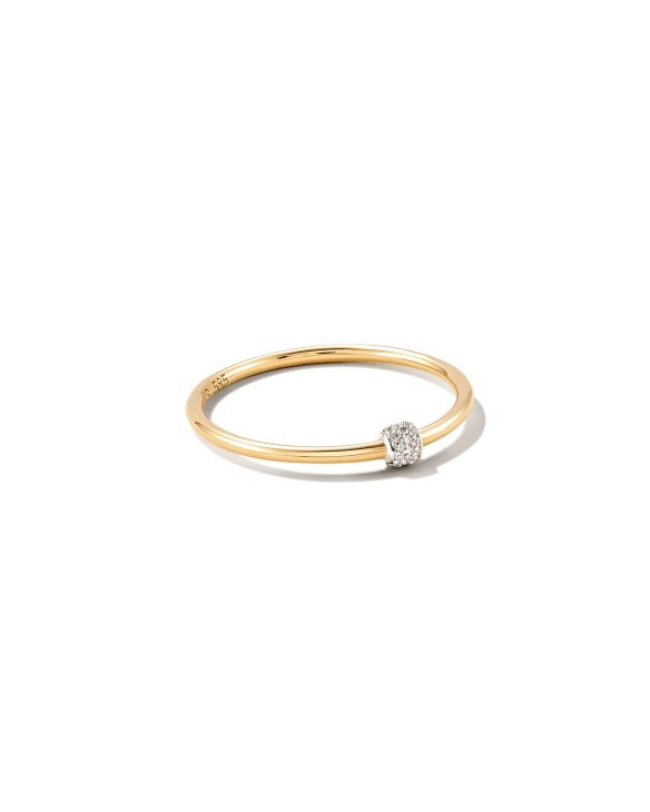 Stella 14k Yellow Gold Band Ring in White Diamond