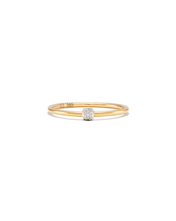 Stella 14k Yellow Gold Band Ring in White Diamond