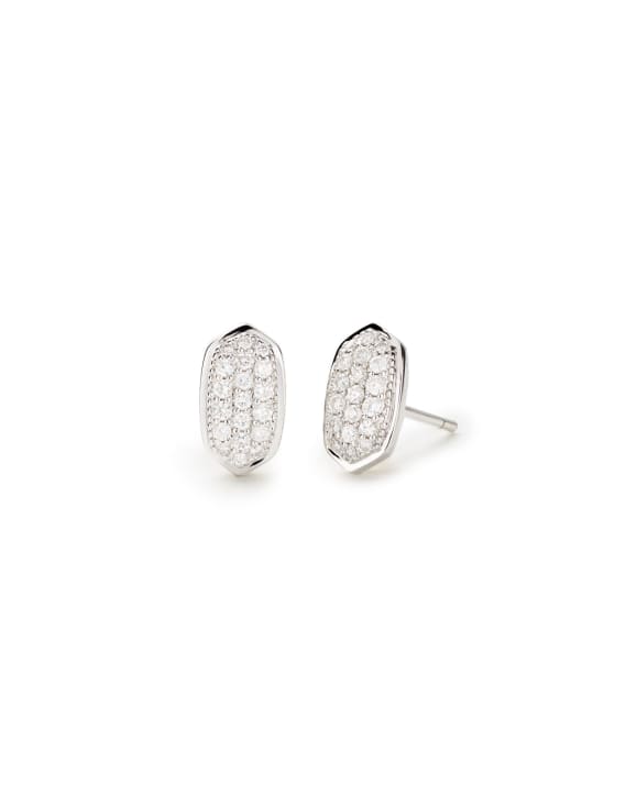 Amelee Earrings in Pave Diamond and 14k White Gold