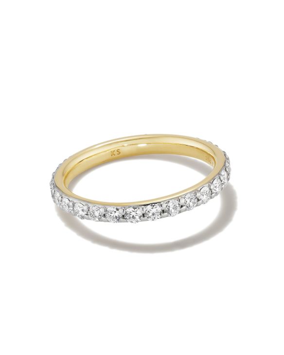 Lab Grown White Diamond Marilyn Band Ring in 14k Yellow Gold