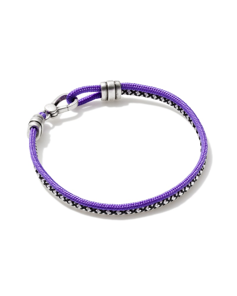 Kenneth Oxidized Sterling Silver Corded Bracelet in Purple Mix
