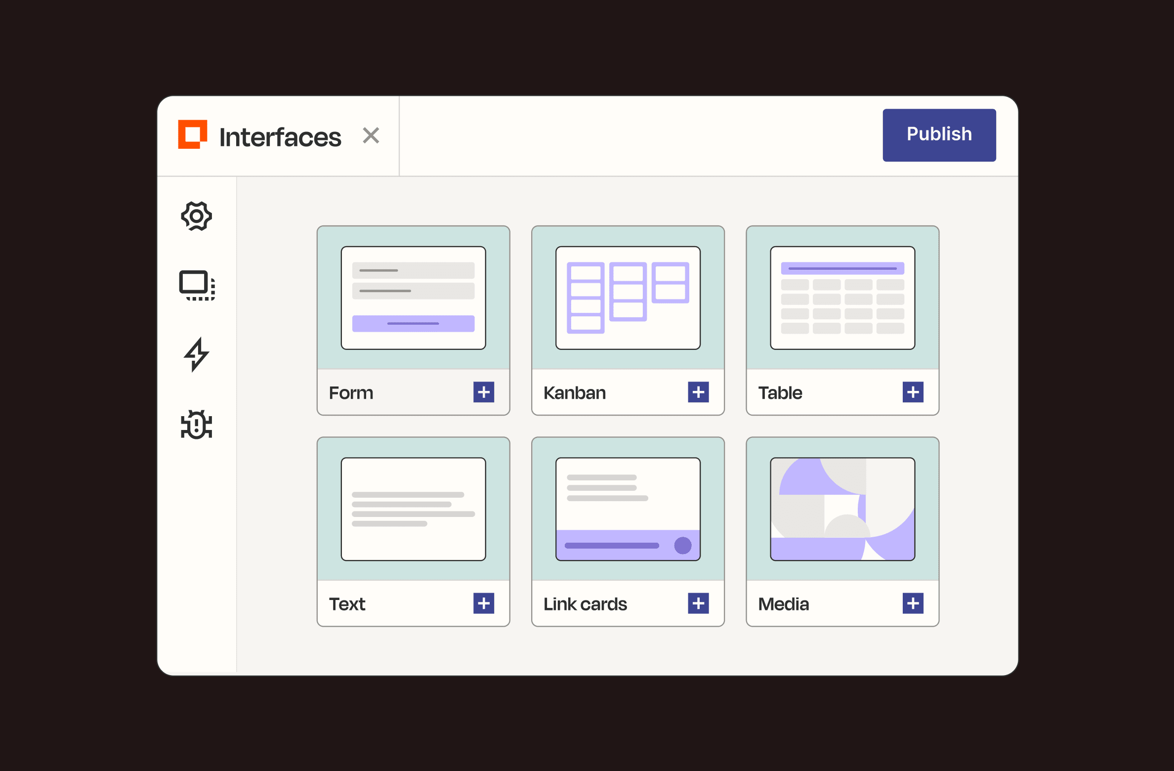 An illustration of the Zapier Interfaces UI