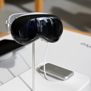 Apple Vision Pro headset on display