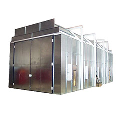 Open front industrial paint booth