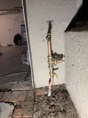 Photo of Repipe Home Hero - Plumbing & Pipe Specialist - San Diego, CA, US. New Pressure Regulator with Hose Bib after a PEX. repipe in Scripps Ranch