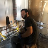 installing tankless water heater.