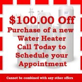 $100 Off Water Heater Installation Special - Courtesy Plumbing