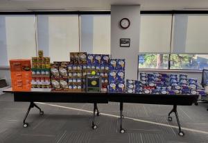 a collection of food for the Feds Feed Families initiative