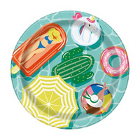 Round Pool Party Plates, 7 in