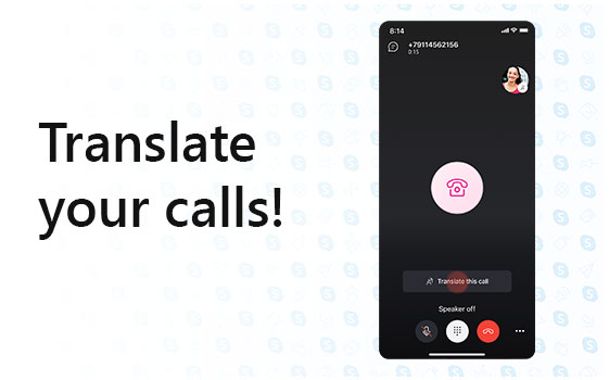 Picture of telephone with call translation option and text Translate your call