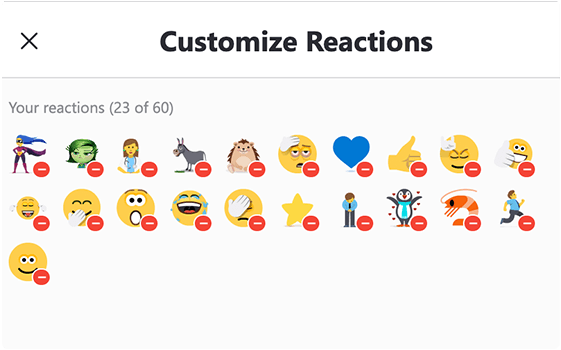 You can customize your reactions in Skype