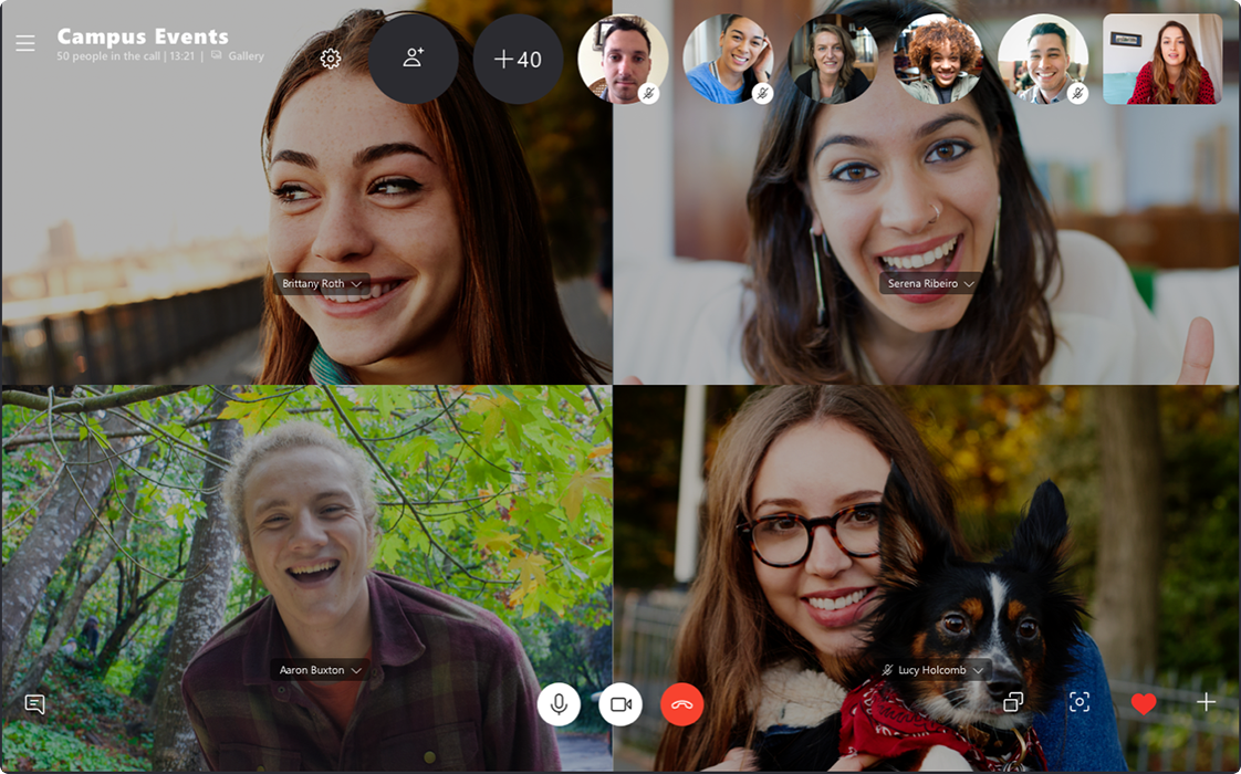 50 people at once with Skype, now available even 100 people at once