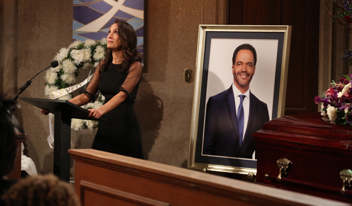Lily at Neil's funeral on Young and Restless