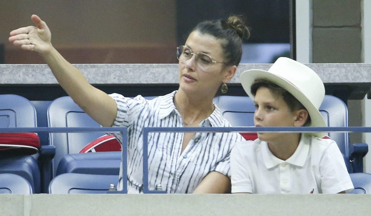 NEW YORK, NY - AUGUST 29: Bridget Moynahan and son John Moynahan (father is Gisele Bundchen's husband, NFL star Tom Brady) attend day 3 of the 2018 tennis US Open on Arthur Ashe stadium at the USTA Billie Jean King National Tennis Center on August 29, 2018 in Flushing Meadows, Queens, New York City. (Photo by Jean Catuffe/GC Images)