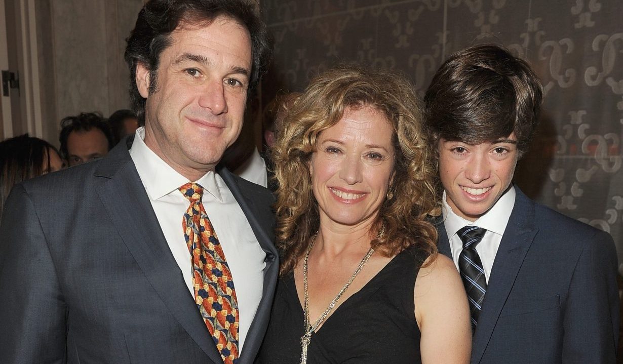 BEVERLY HILLS, CA - NOVEMBER 08: Actress Nancy Travis (C) with husband Robert N. Fried (L) and son Benjamin Fried (R) attend International Medical Corps Annual Awards Celebration at Regent Beverly Wilshire Hotel on November 8, 2013 in Beverly Hills, California. (Photo by Kevin Winter/Getty Images for International Medical Corps)