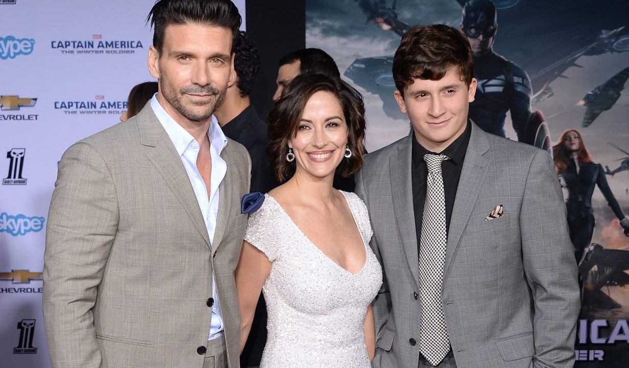 HOLLYWOOD, CA - MARCH 13: Actor Frank Grillo, wife actress Wendy Moniz and Grillo's son Remy arrive for the premiere of Marvel's "Captain America: The Winter Soldier" at the El Capitan Theatre on March 13, 2014 in Hollywood, California. (Photo by Jason Merritt/Getty Images)
