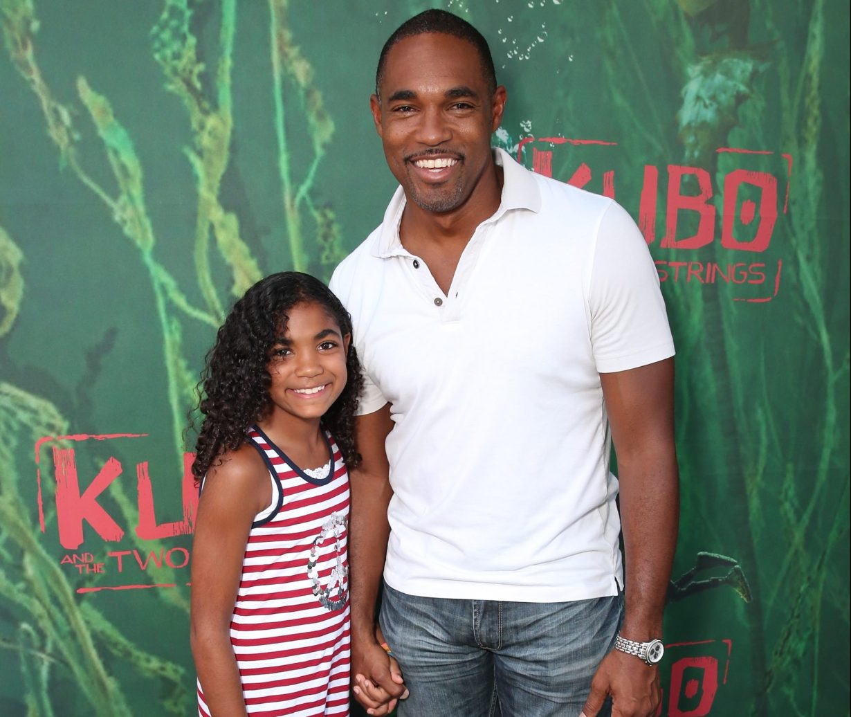 UNIVERSAL CITY, CA - AUGUST 14: Jason George and daughter attend the premiere of Focus Features' "Kubo And The Two Strings" at AMC Universal City Walk on August 14, 2016 in Universal City, California. (Photo by Todd Williamson/Getty Images)