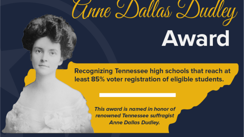 Tennessee High Schools Earn Anne Dallas Dudley Voter Registration Awards