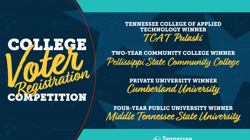 Secretary of State Tre Hargett Announces 2023 College Voter Registration Competition Winners