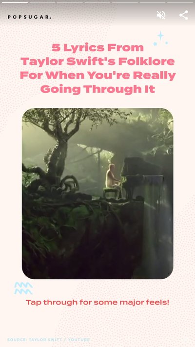 Taylor Swift playing a piano surrounded by a forest