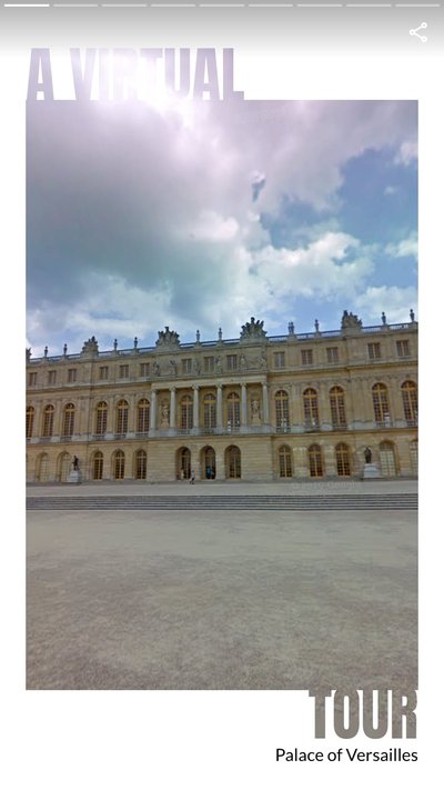 Palace de Versailles with text "A virtual tour"